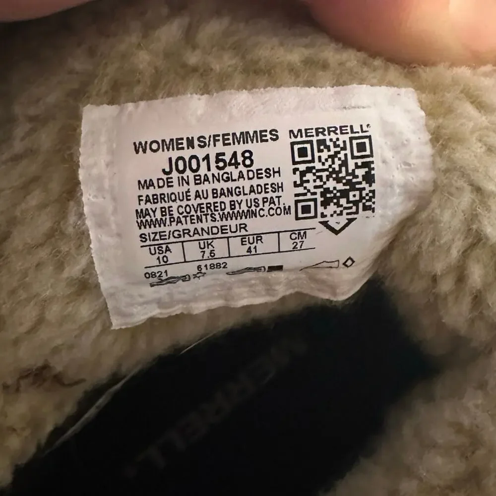 Merrell Women’s Juno Bluff‎ Polar Waterproof Snow Boots Size 10 Gray Tan Suede